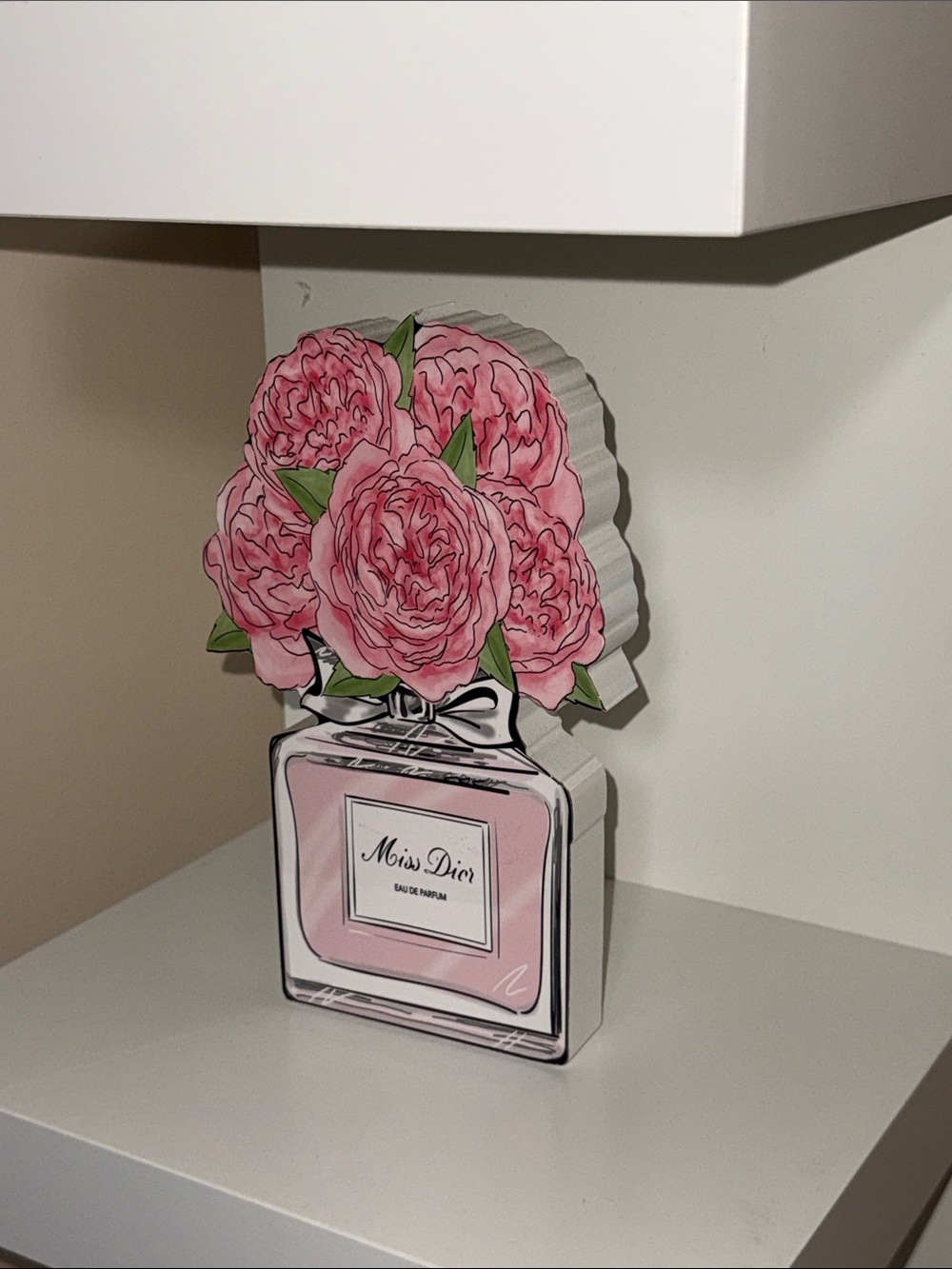 Dior Pink Floral Perfume Bottle statue